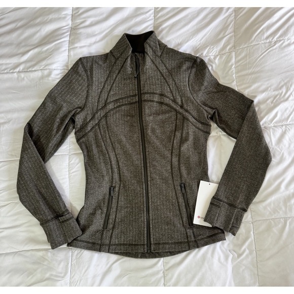 lululemon athletica Jackets & Blazers - New Lululemon Herringbone Define Jacket Size 10 Thumbholes Full Zip HHDO